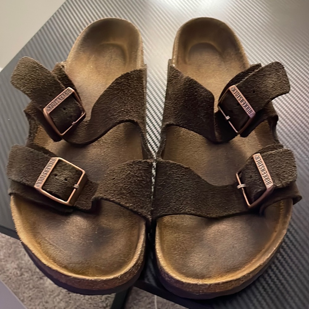 Brown suede Birkenstocks